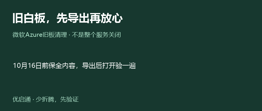 微软旧白板转只读：10月16日前，先保住你的内容